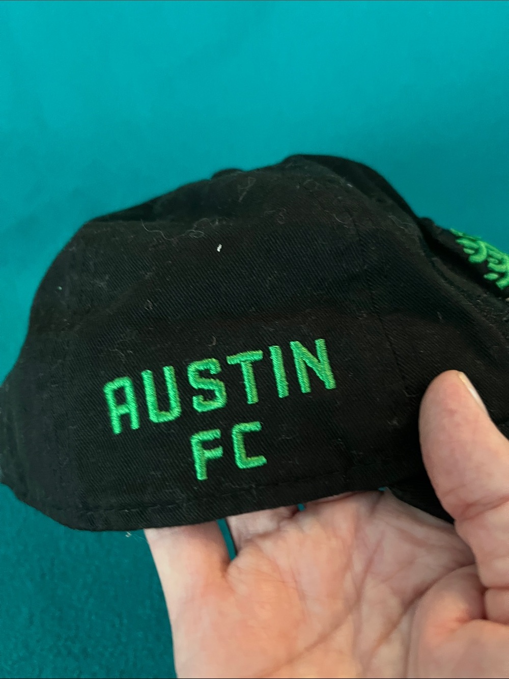 Austin FC Soccer League New Era Black Hat with Green Logo & Lettering - Picture 7 of 10